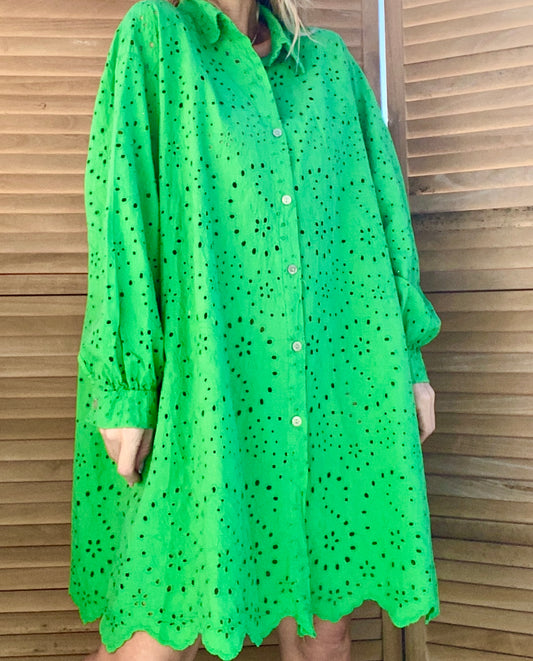 Robe tunique courte FANY vert Brésil