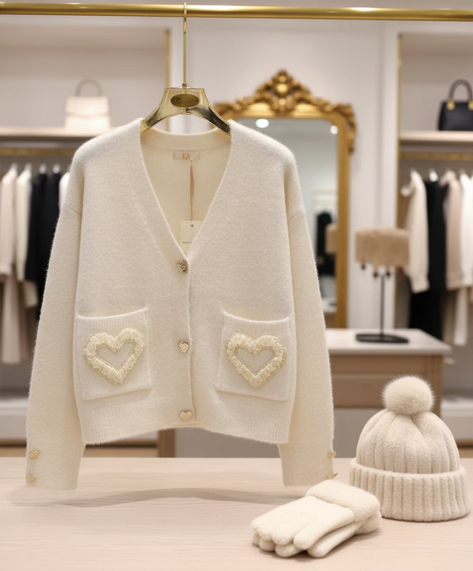 Gilet poches cœur CAROLE