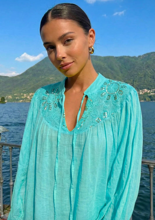 Blouse brodée OCÉANE