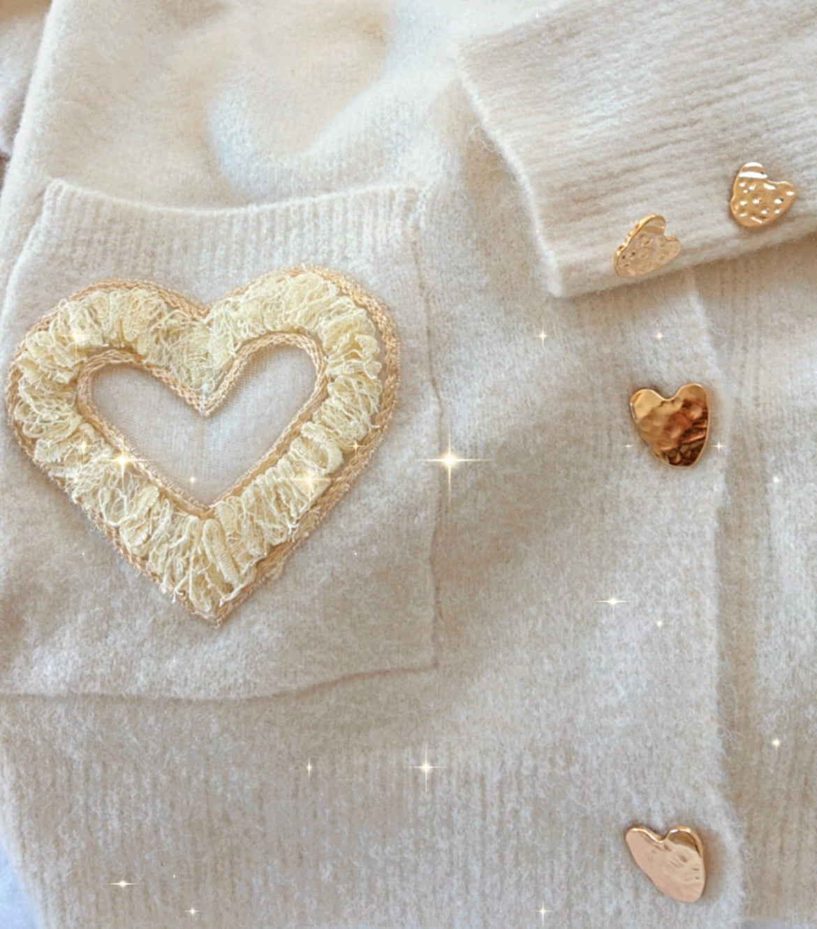 Gilet poches cœur CAROLE