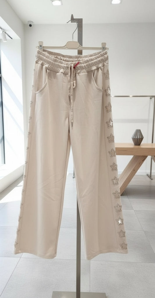 Pantalon beige étoiles LESLIE