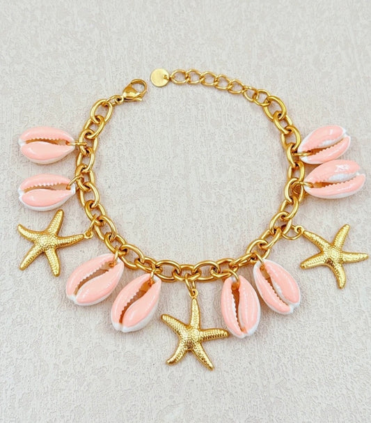 ALYA ✨ Bracelet Or & Coquillages Étoile de Mer