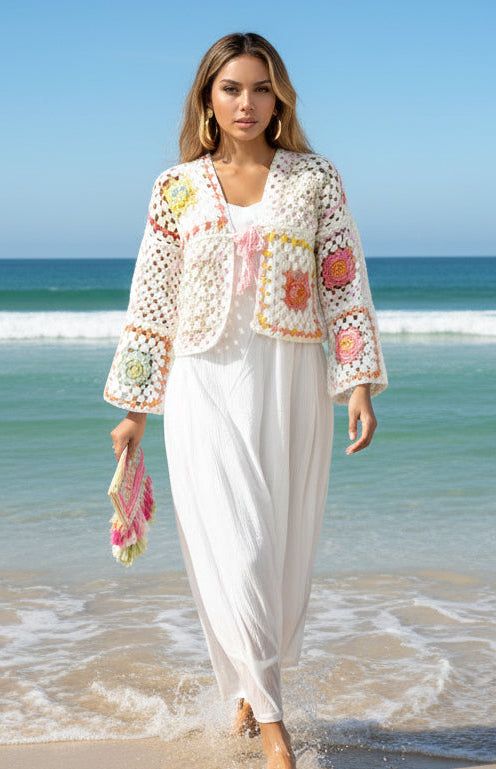 Gilet crochet fait main HIPPIE