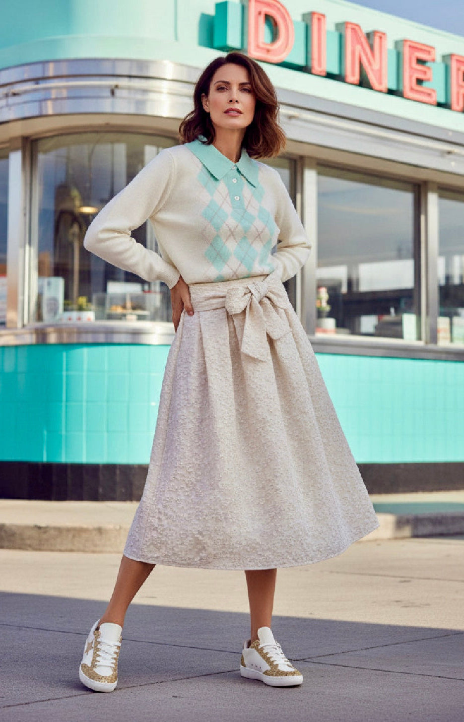 Jupe évasée dentelle DRAGÉE