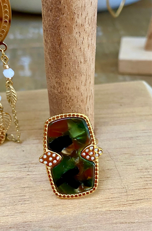 Bague nacre kaki SANA