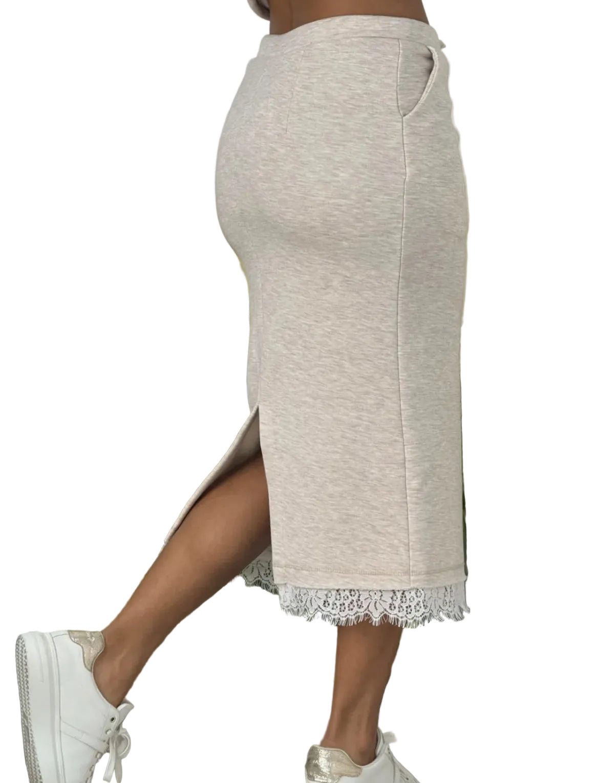 Jupe sweat avec dentelle LILOU