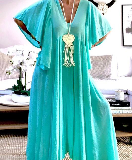 Robe longue turquoise DIVINE