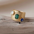 Charger l'image dans la visionneuse de la galerie, Bague Dorée Juana 💎 | Pierres & Effet Martelé Style Mille et Une Nuits
