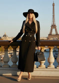 Cargar la imagen en la vista de la galería, Trench long noir ZAZA — La robe-manteau parisienne
