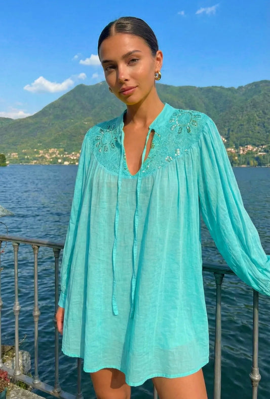 Blouse brodée OCÉANE