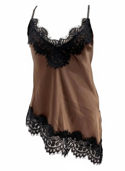 Top satiné et dentelle AVA