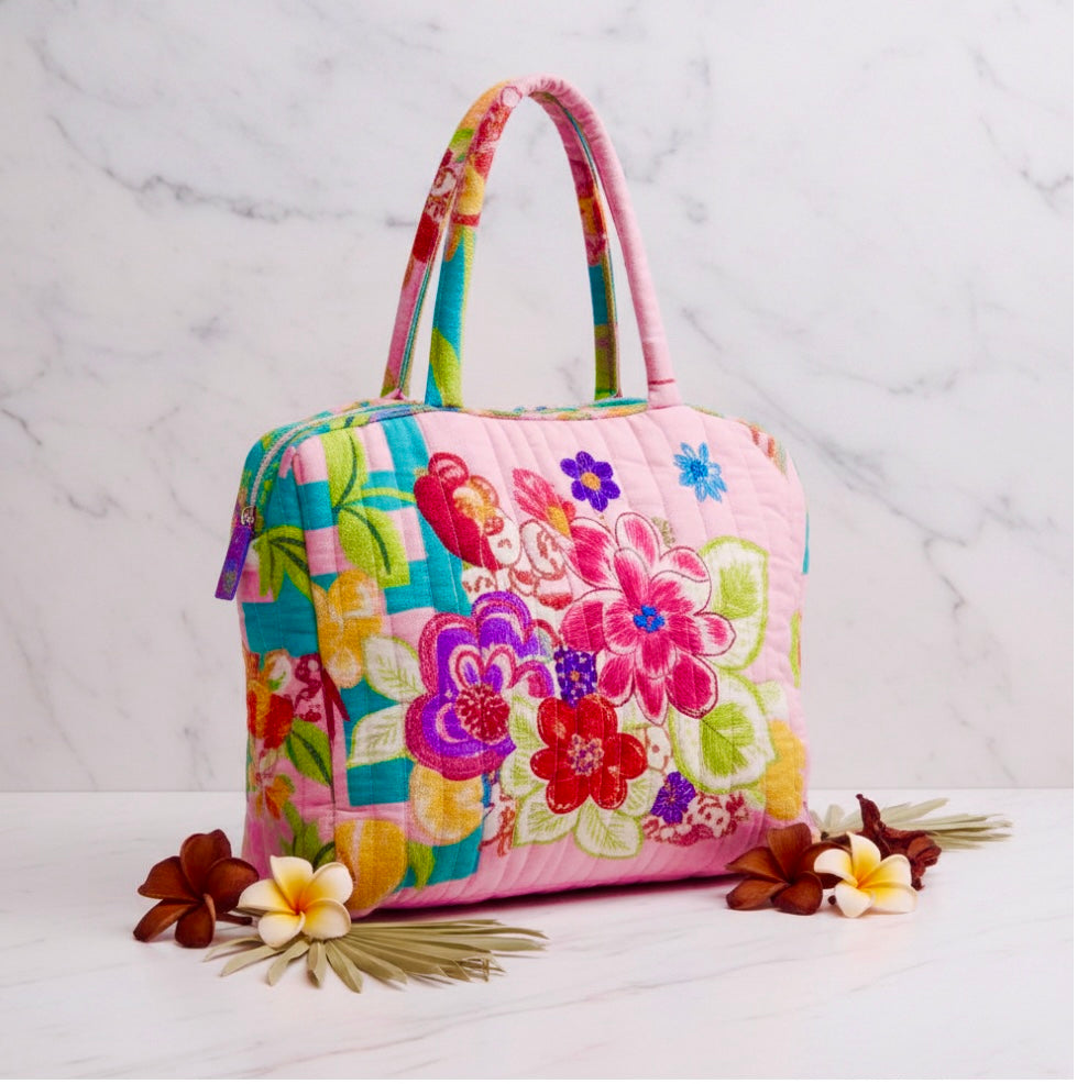 Sac Boho Rose Floral IDYLLE – Coton Lavable | Sac Hippie Chic | Resort Été