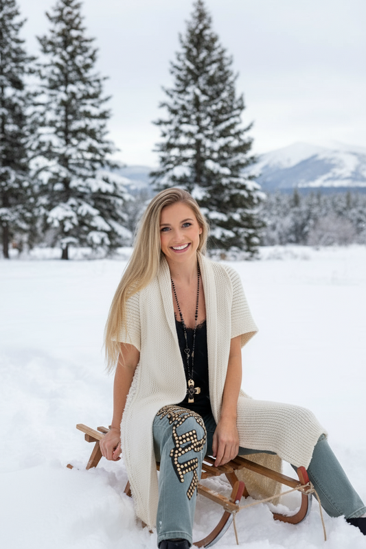 Gilet long  bouclette ARIELLA