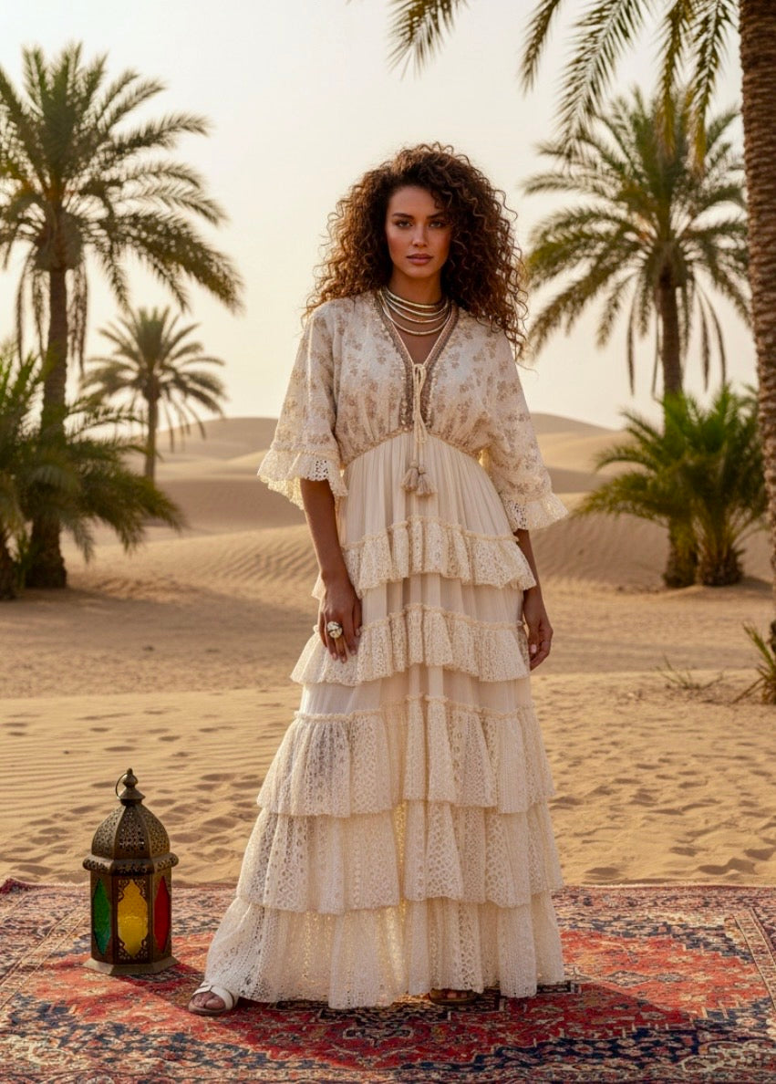 Robe Longue Bohème LORELEI — Volants & Dentelle Gypsy