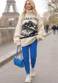 Cargar la imagen en la vista de la galería, Anaïs – Pantalon en maille bleu au toucher cachemire
