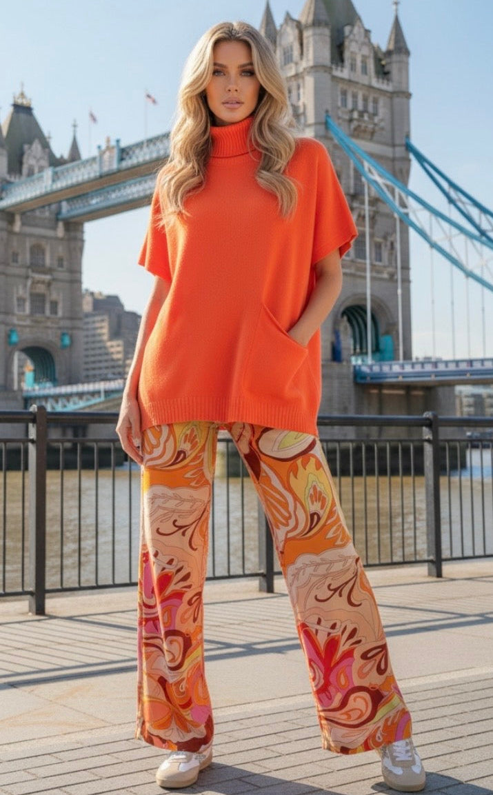 Pull Col Roulé MAYFAIR – Effet Cachemire oversize🧡
