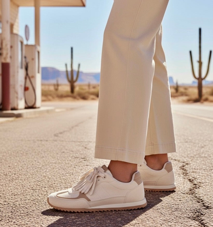 Baskets Crèmes à Franges BUFFALO – Style Western Boho Chic