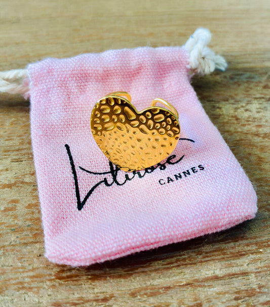 Bague PAOLA cœur martelée