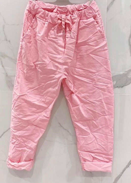 Plain pink canvas pants bb LÉA 2 sizes