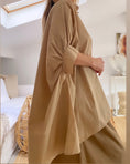 Load image into Gallery viewer, POPY camel poplin oversized blouse
