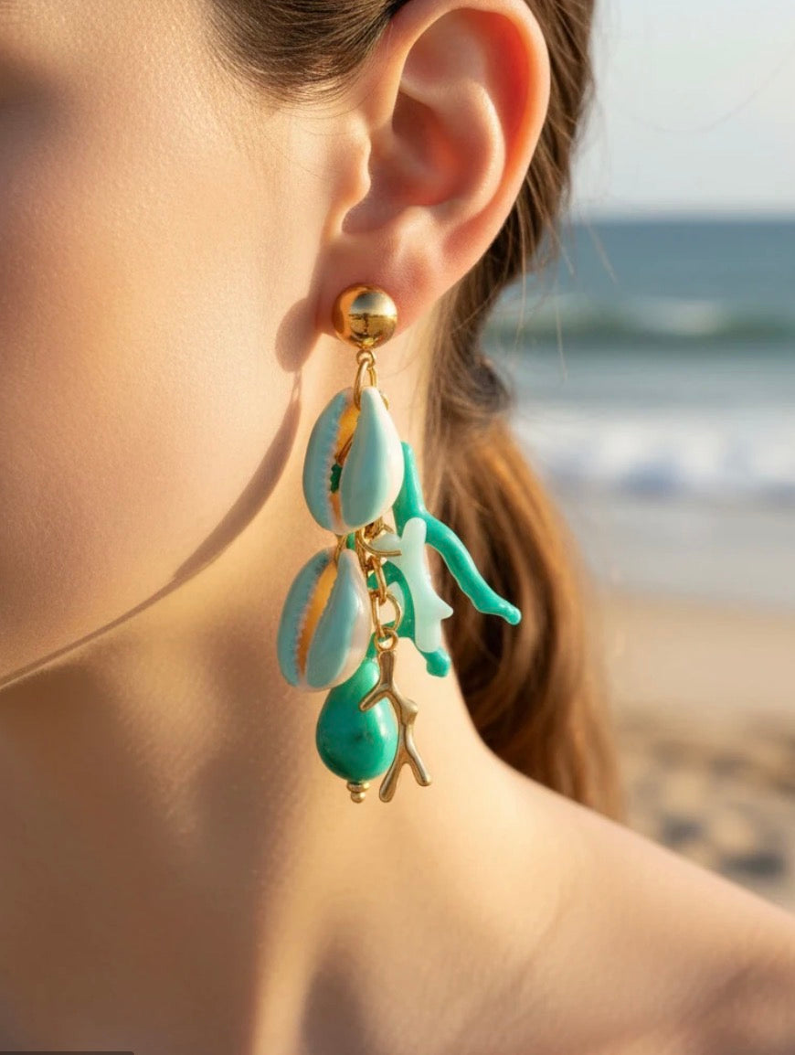 Boucles d’oreilles coquillages Aqua SÉVILLE