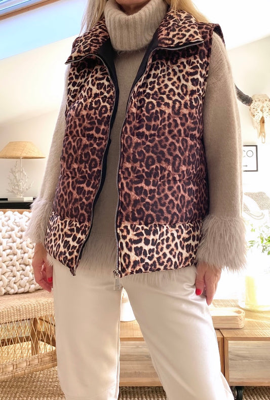 MARGOT chaqueta de plumas de leopardo