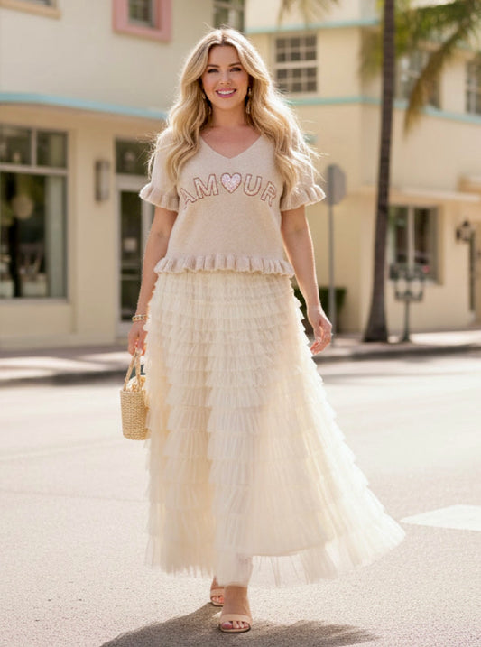 Jupe tulle à volants KOURTNEY
