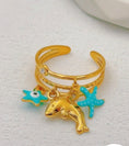 Load image into Gallery viewer, Bague or et breloques 🐚🌴🐠BEVERLY
