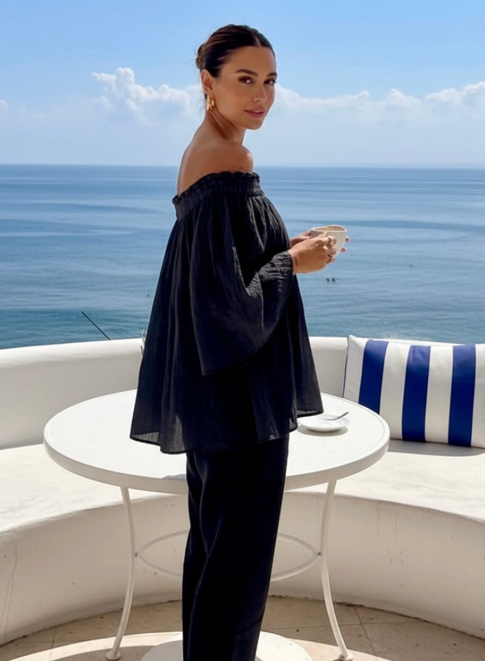 Blouse Bustier Coton NAIA – Top Élastique Bohème Chic Femme | Resort Été