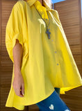 Charger l'image dans la visionneuse de la galerie, Blouse oversize popeline POPY jaune
