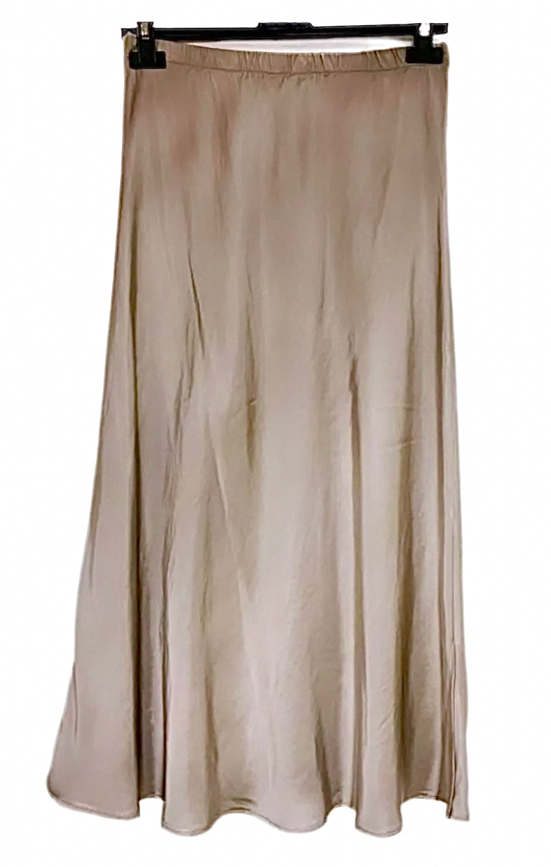 MILA taupe silk skirt