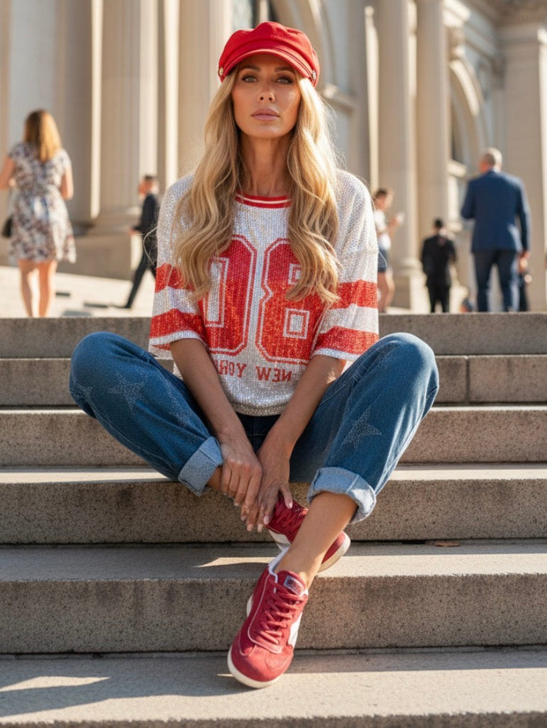 Baskets HUDSON – Sneakers Rouges grenat  Étoile Femme Style Rétro♥️