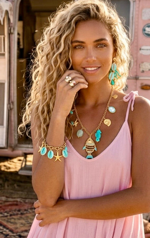 ALYA ✨ Bracelet Or & Coquillages Étoile de Mer