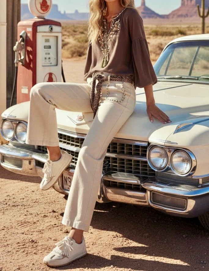 Baskets Crèmes à Franges BUFFALO – Style Western Boho Chic
