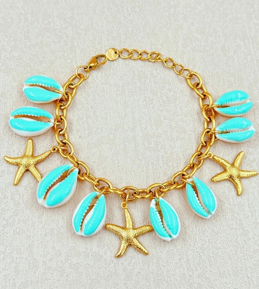 ALYA ✨ Bracelet Or & Coquillages Étoile de Mer