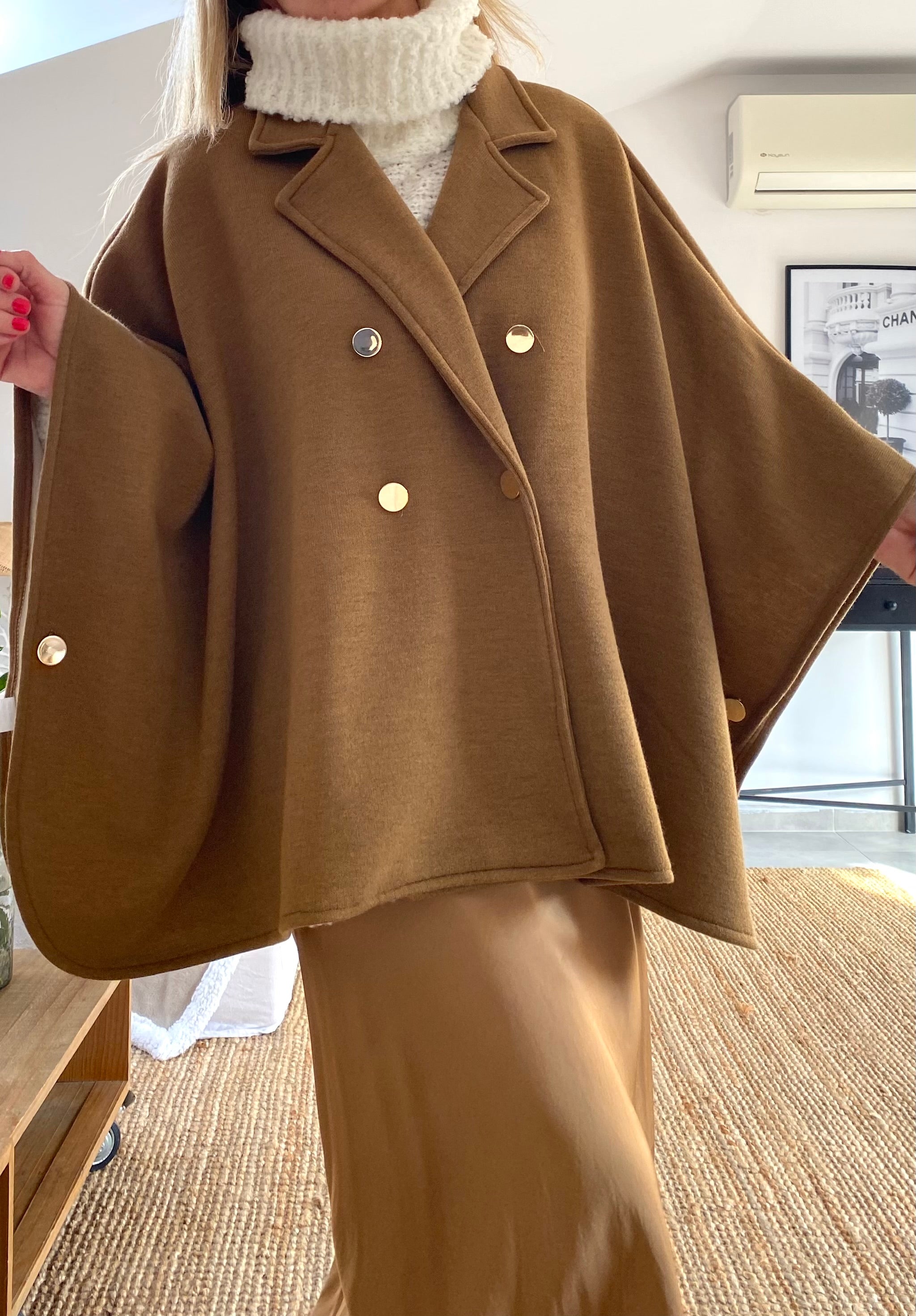 Manteau court évasé VICKY camel