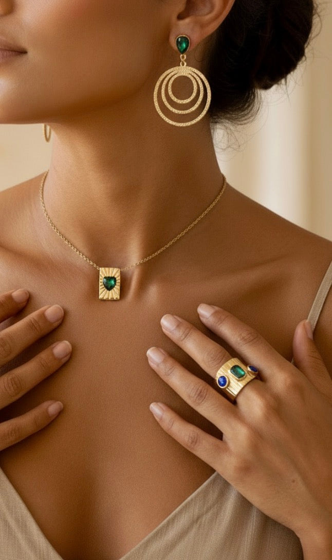 Bague Dorée Juana 💎 | Pierres & Effet Martelé Style Mille et Une Nuits