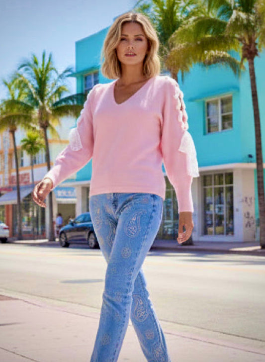 Pull ruban dentelle JADE