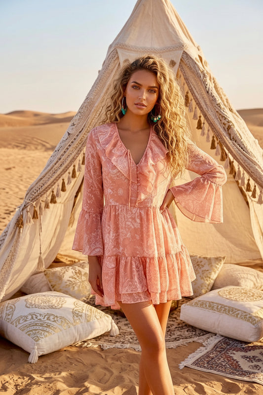 Robe Tunique HAWAÏ – Imprimé Toile de Jouy 🌴🌞