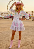 Charger l'image dans la visionneuse de la galerie, Robe Bohème MARIA ✨ Coton, Sequins fluos & Broderies 🌸⭐
