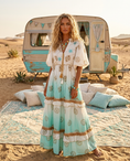 Cargar la imagen en la vista de la galería, Robe Longue Carmen | Bohème Gipsy Tie & Dye - Perles & Sequins✨🌙 (Copie)
