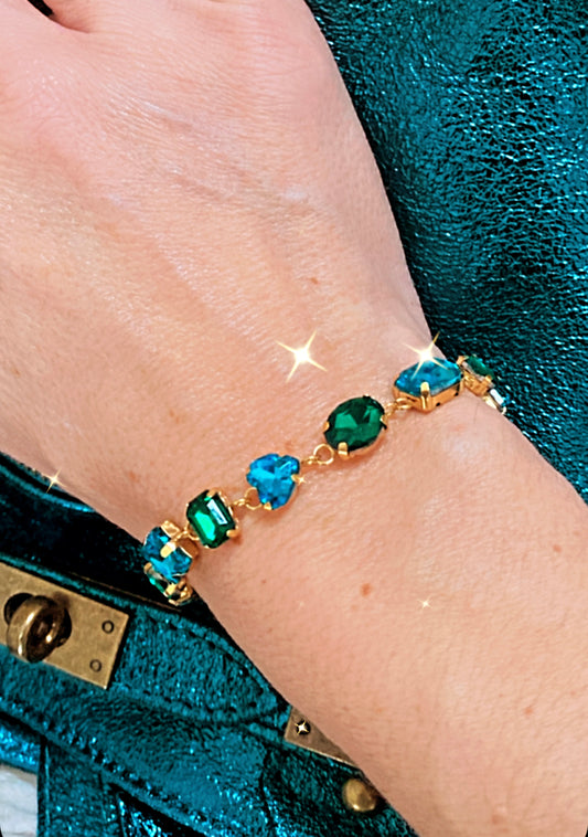 KILYA turquoise/green rhinestone bracelet