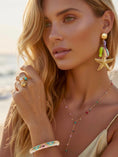 Charger l'image dans la visionneuse de la galerie, Bague Breloque Tortue & Pierre Turquoise SEYCHELLES – Bohème Island Chic 🩵
