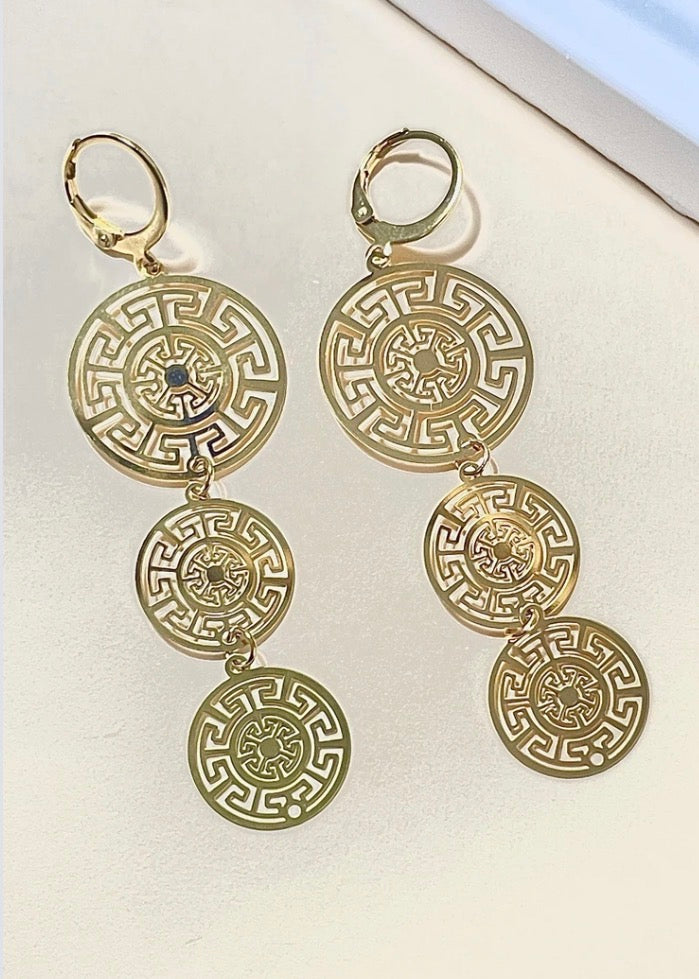 Boucles d'Oreilles Dorées Ethniques LEÏLA – Style Gipsy Bohème