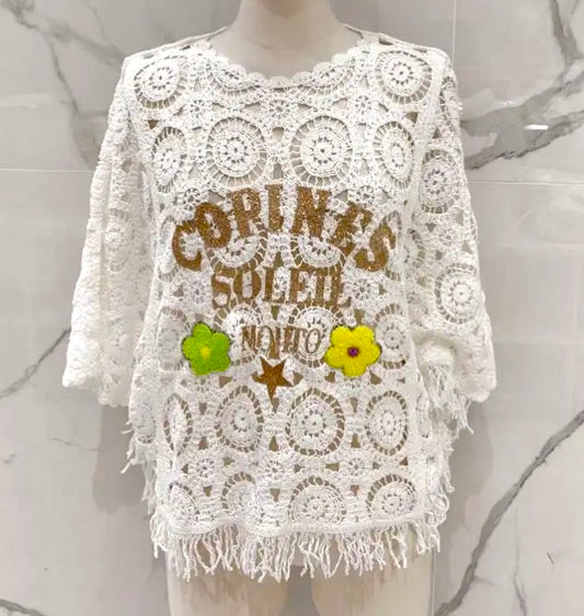 Top crochet blanc CUBA