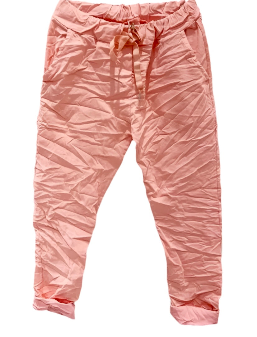 Pantalon toile unie corail LEA