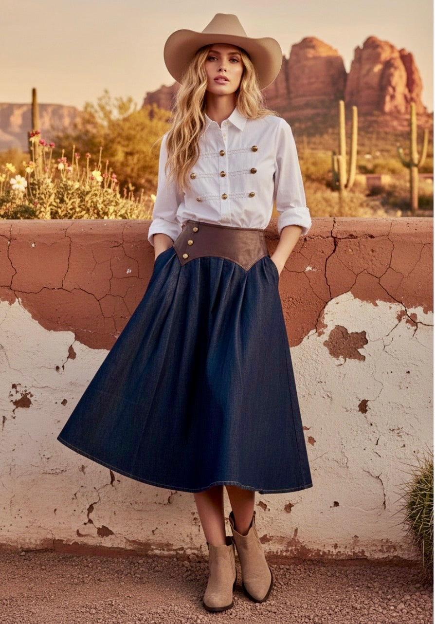 Chemise Blanche Style Officier Boutons Dorés ARIZONA – Femme Boho Chic🌙