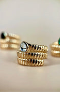 Load image into Gallery viewer, Bague ROMANE Serpent Oriental | or & Diamant
