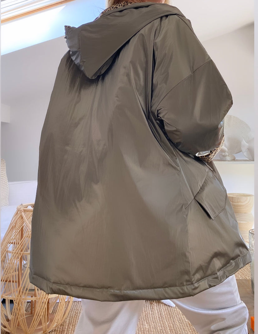 Blouson ciré taupe TAMARA