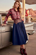 Cargar la imagen en la vista de la galería, Jupe Jean Évasée LORETTA – Style Western Bohème🤎🌵
